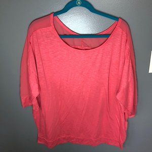 LANE BRYANT coral sheer shoulder top size 18/20